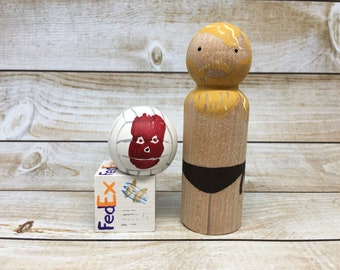 Castaway Peg Dolls with Wilson and FedEx package