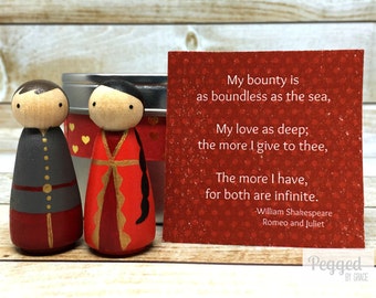 Romeo and Juliet Peg Doll Set Gift Tin