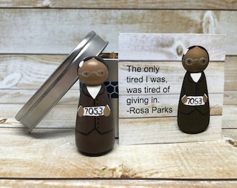 Rosa Parks Peg Doll with Gift Tin