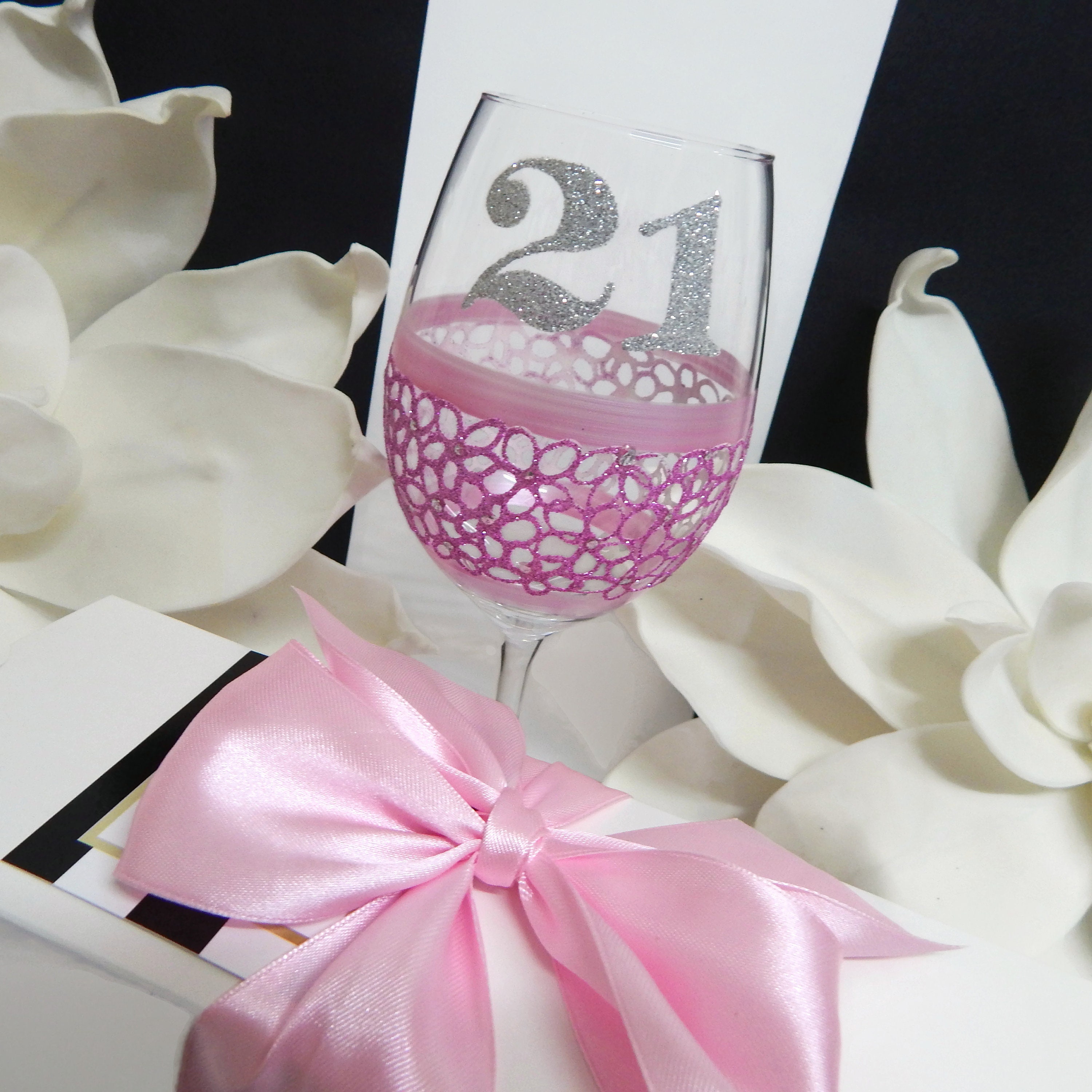 RorAem Wine Glasses 21st Birthday Gifts for Her - Unique Wine