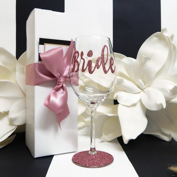 Glitter Bride Wine Glass Gift