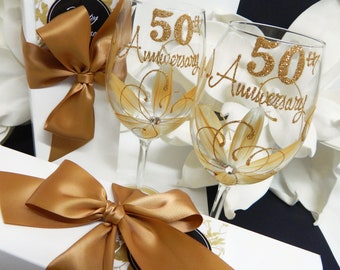 50th Anniversary Wine Glass Gift Set