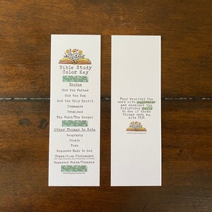 CLEARANCE (old Style) Bible Study Bookmark Color Code Key | Christian ...