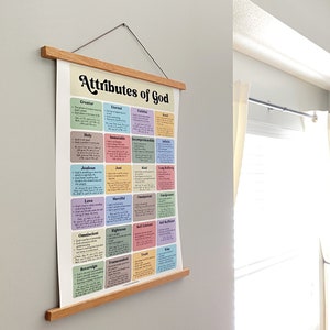 Peut inclure: Une affiche color&eacute;e avec le titre "Attributs de Dieu" et une grille de 20 cases, chacune contenant un attribut diff&eacute;rent de Dieu, tels que Cr&eacute;ateur, &Eacute;ternel, Saint, Immuable, Incompr&eacute;hensible, Jaloux, Juste, Bienveillant, Amour, Mis&eacute;ricordieux, Tout-Puissant, Omniscient, Juste, Auto-Existant, Auto-Suffisant, Souverain, Transcendant, V&eacute;rit&eacute; et Sage.