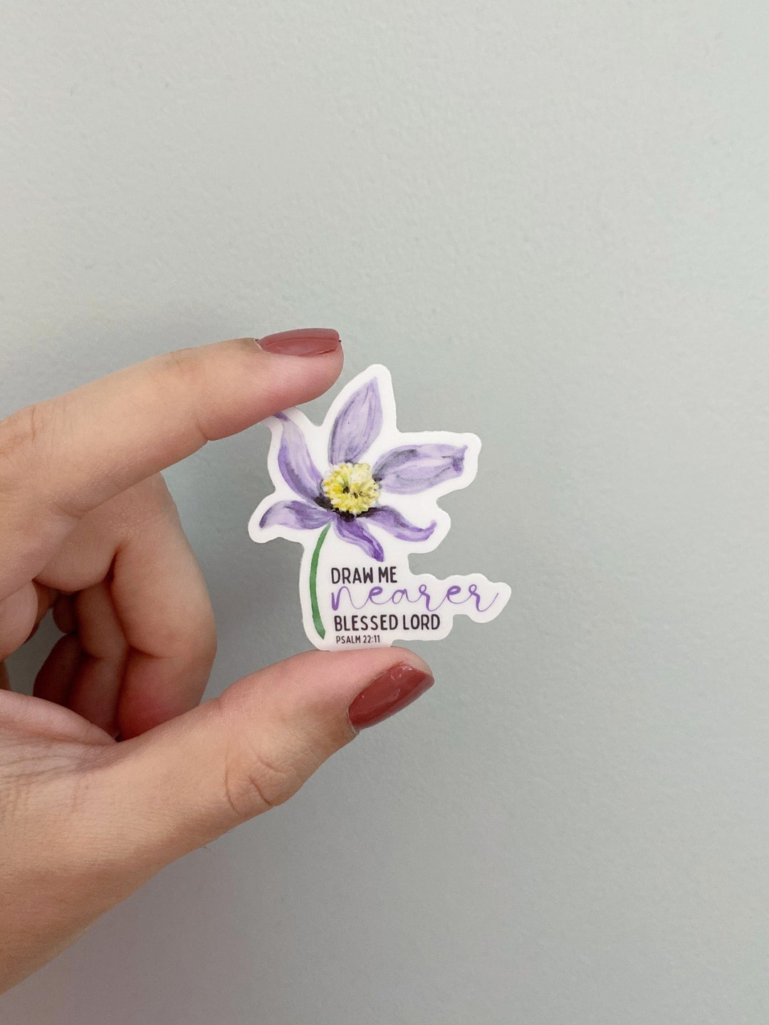 Draw Me Nearer Blessed Lord Purple Flower Christian Hymn Waterproof