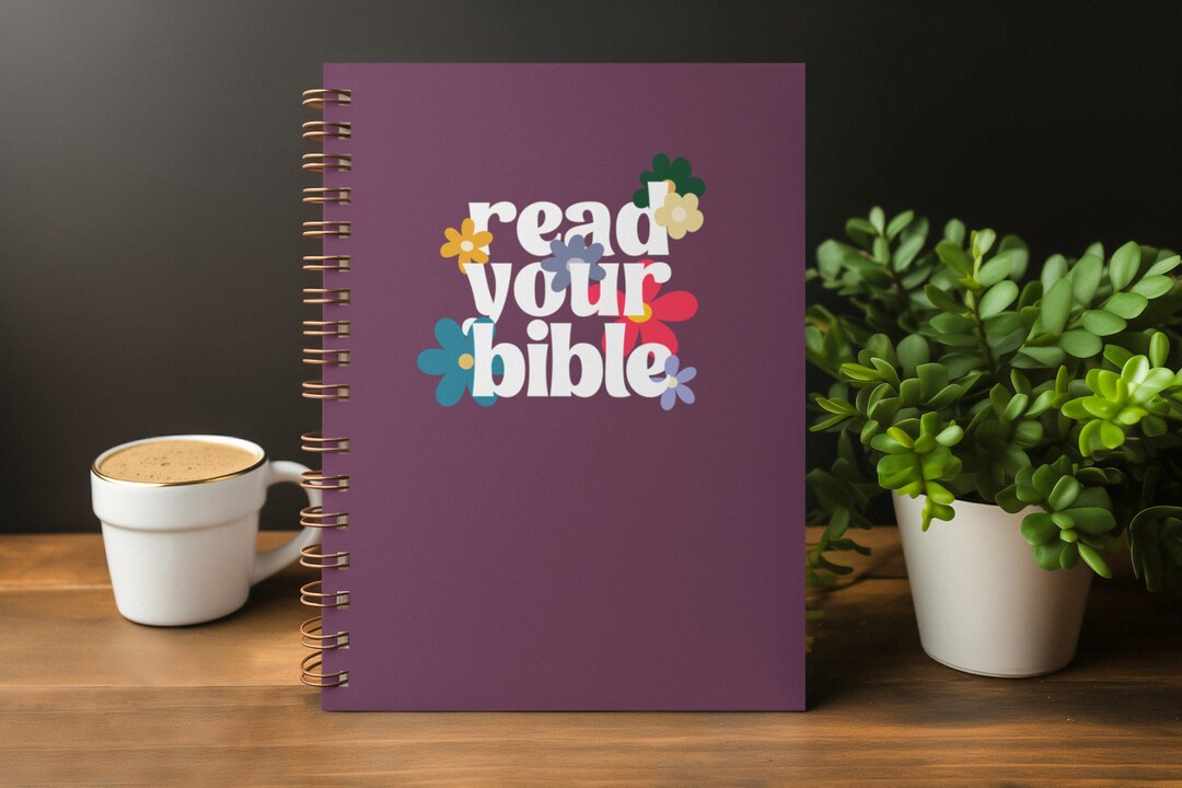 Read Your Bible Groovy Flowers Spiral Notebook Softcover Bible Study ...