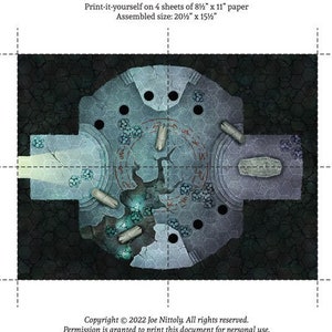 Tomb of the Vanquisher Digitale download Afdrukbare tabletop Gaming TTRPG Hex Battle Map