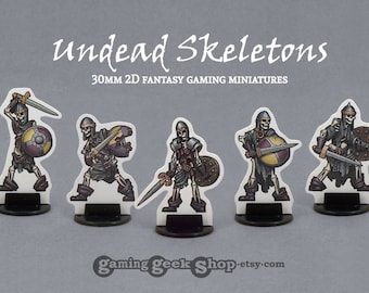 Miniaturen, Ondode Skeletten, 30mm Fantasy Gaming Mini's, 2D