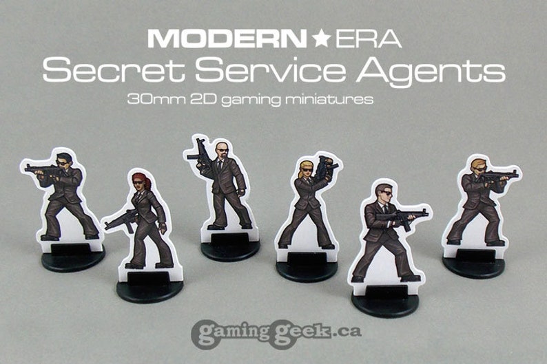 Secret Service Agents 30mm Role-playing Game Miniatures image 1