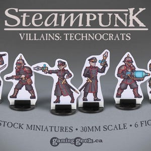 Steampunk Steampunk Villains: Technocrats Card Stock TTRPG Science-Fantasy Miniature 2D