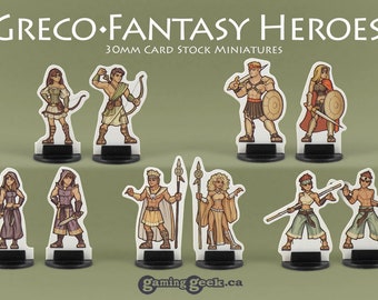 Greco-Fantasy Card Stock Miniatures