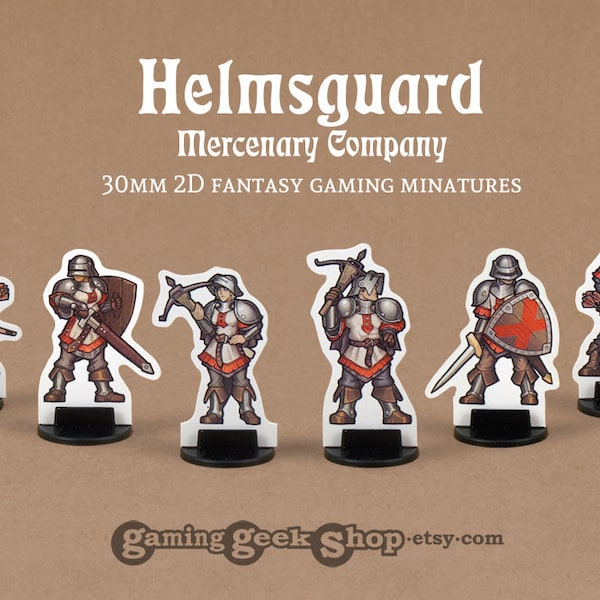 Helmsguard Mensch Mercenaries 2D 30mm Fantasy Gaming Miniaturen