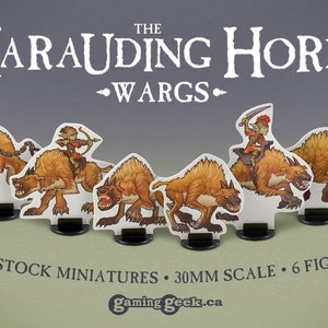 Miniature da gioco Wargs Dire Beast Card Stock Fantasy TTRPG