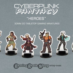 Cyberpunk-Fantasy Characters 30mm Role-playing Game Miniatures image 1