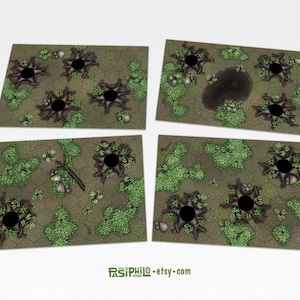 Tabletop RPG Forest Hex Grid Terrain Tiles Set #1