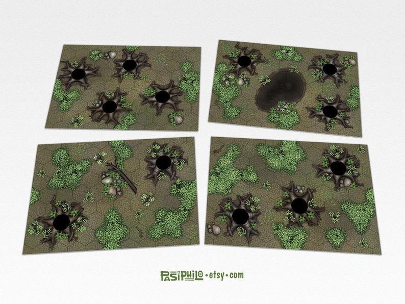 Tabletop Rpg Forest Hex Grid Terrain Tiles Set 1 Image 0