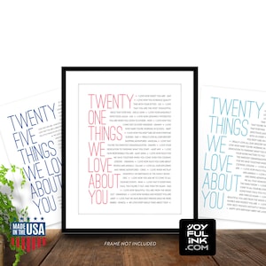 21 Things We Love About You. Personalized 21st Birthday Gift For Her Him Daughter Son Best Friend. Meaningful Thoughtful. Digital or Printed