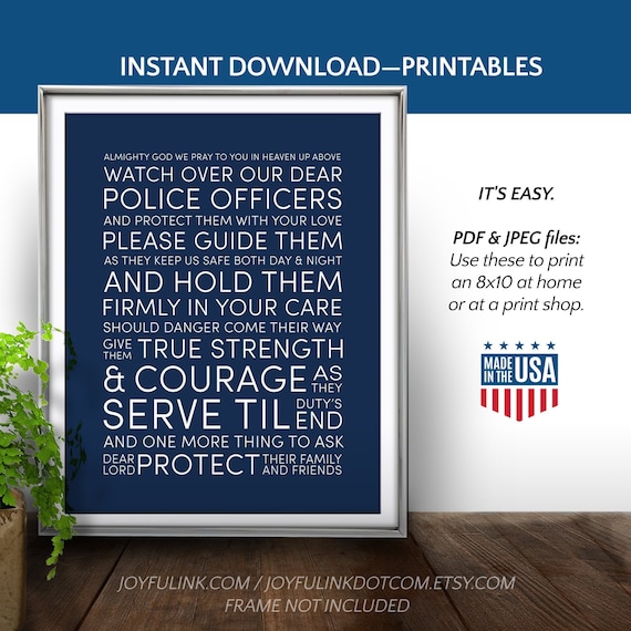 Police Officer Prayer PRINTABLE Law Enforcement Gifts LEO | Etsy