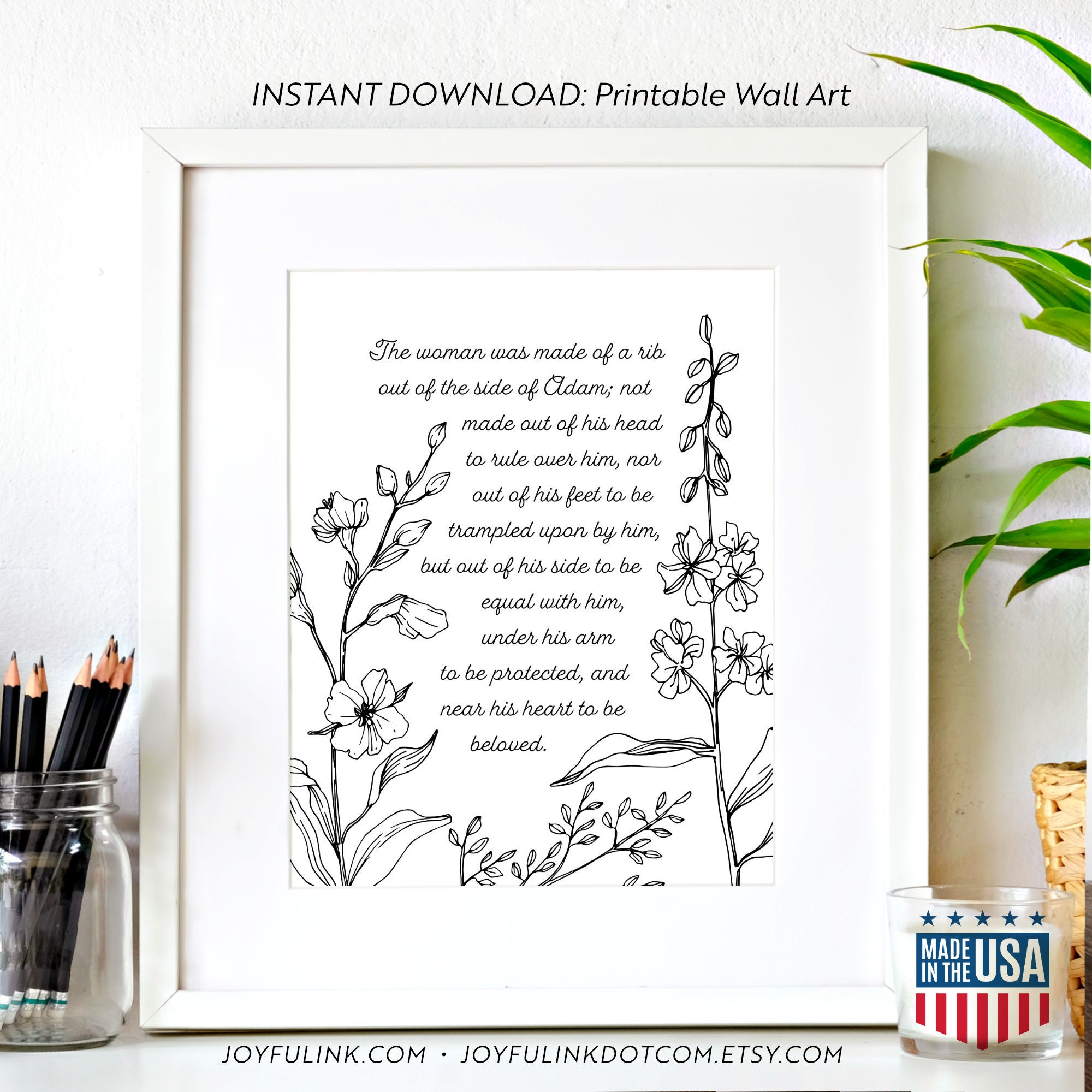 Matthew Henry Quote PRINTABLES (adam and Eve) "the Woman Was Made of a ...