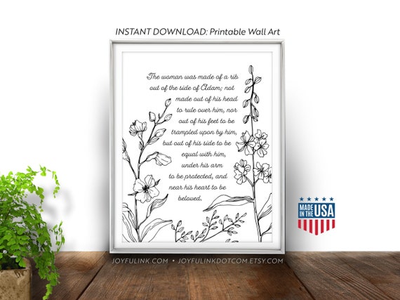 Matthew Henry Quote PRINTABLES adam and Eve the Woman - Etsy