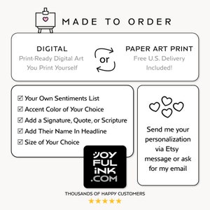 40 things we love about you. Choice of digital files or a shipped paper print. Personalized 40th birthday gifts. Reasons we love you. image 2