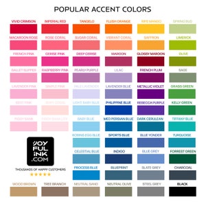 a color chart of popular accent colors