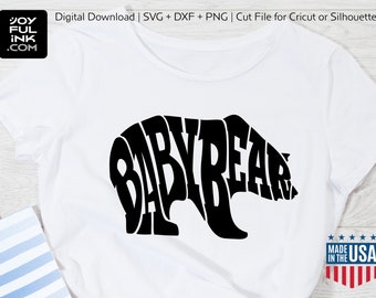 Baby Bear SVG PNG DXF for shirt. Clipart files | Instant Digital Download. Transparent cut file for Cricut + Silhouette