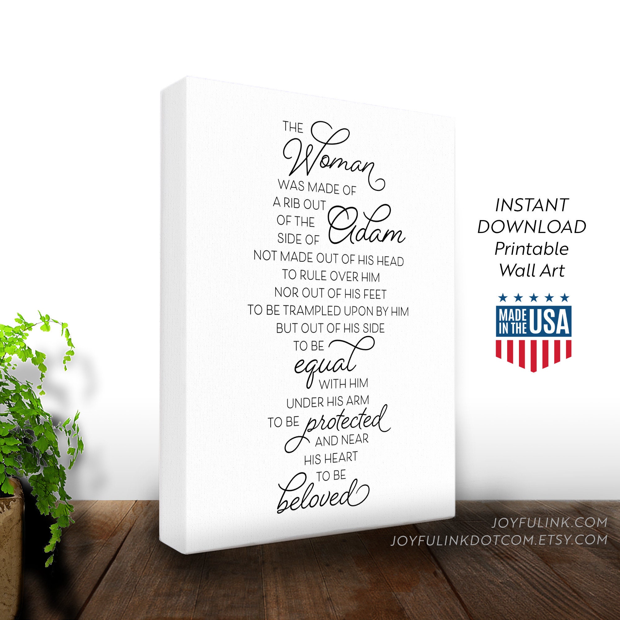 Matthew Henry Adam & Eve PRINTABLE the Woman Was Made of a Rib. Digital ...