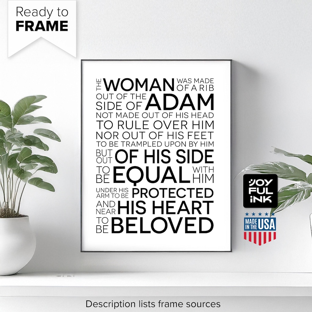 Matthew Henry Quote Print With Free US Shipping. (god Adam Eve) "woman ...