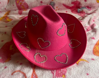 Rhinstone Heart Cowgirl Hat