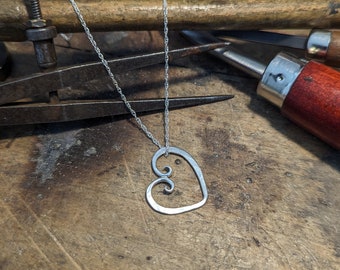 Hammered Abstract Heart Pendant