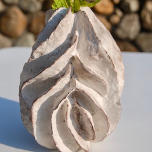 Paper Clay Vessel- Eve Sculptural Vase- Contemporary Design