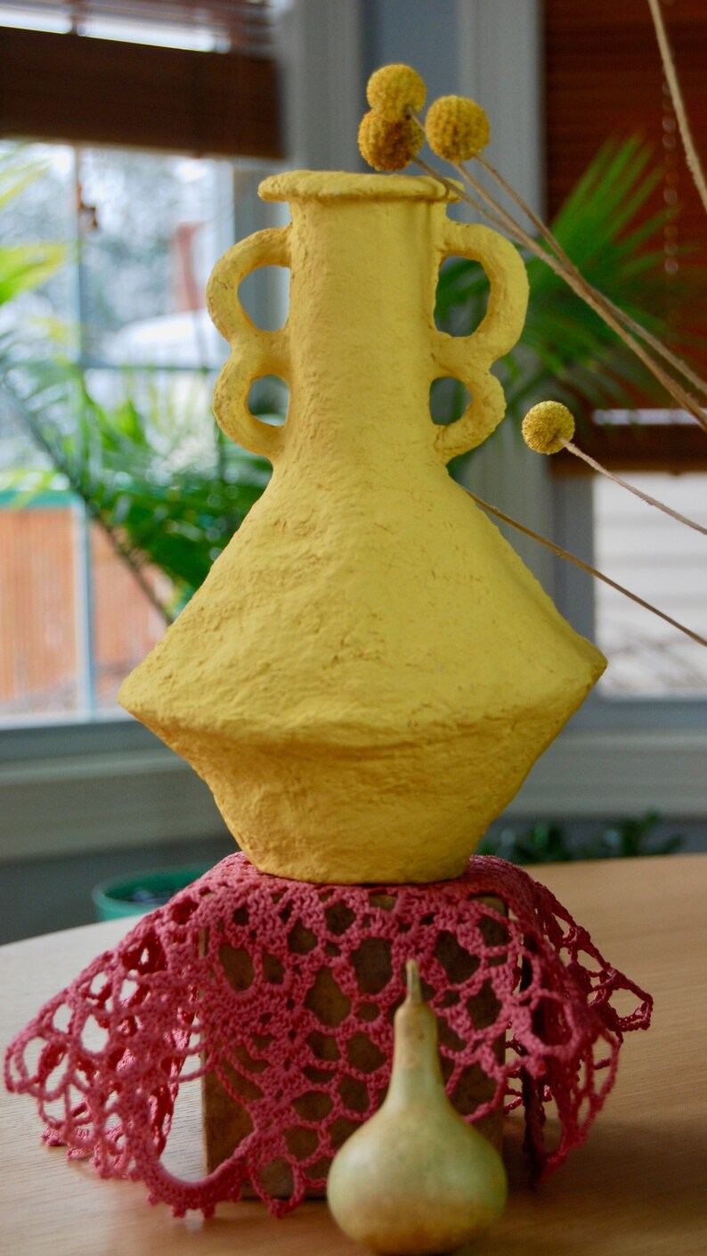 Paper Clay Vessel Bohemian Shaped Vase Wabi Sabi Etsy