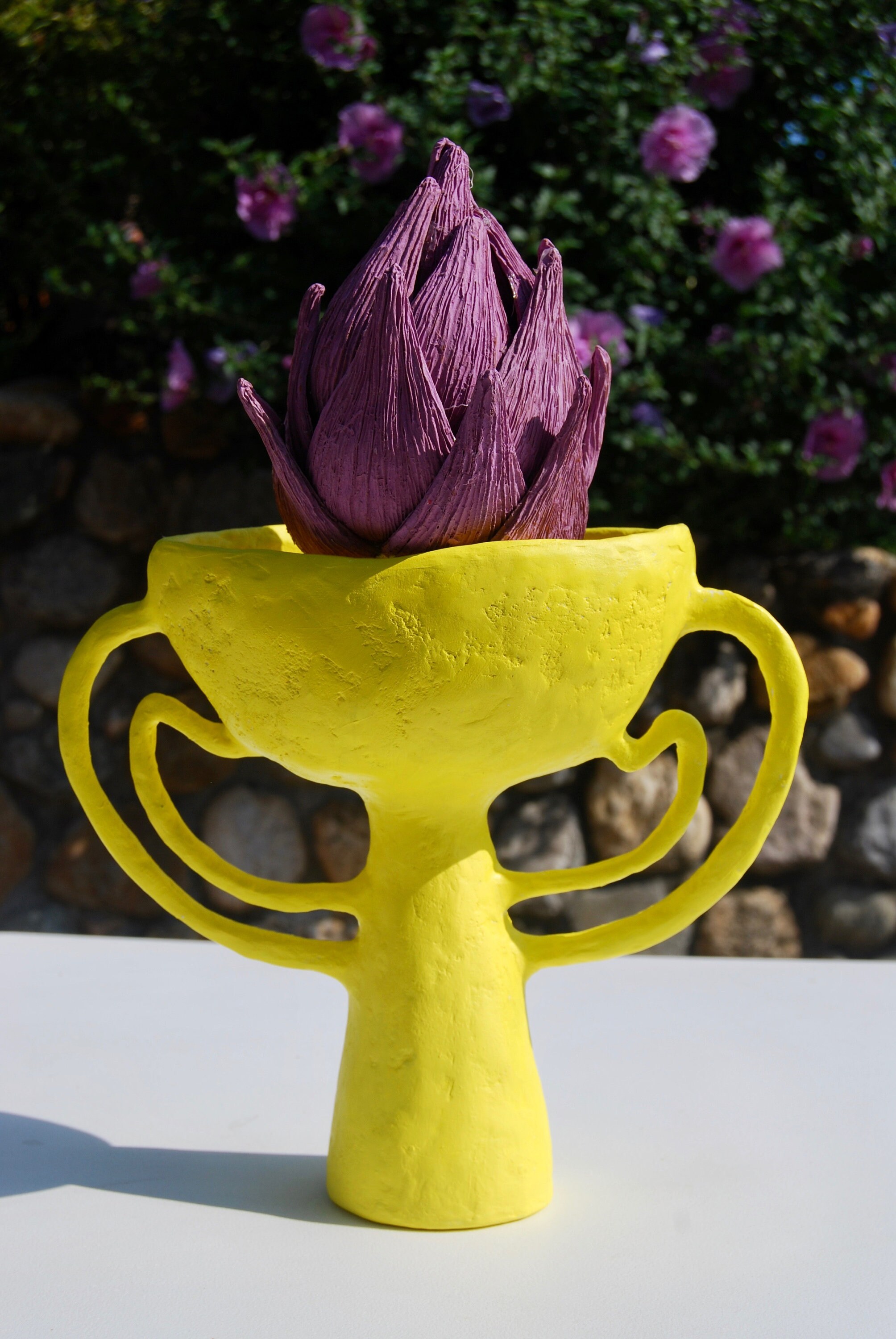Paper Pulp Vase Paper Mache Trophy Vasebohemian Decor Etsy