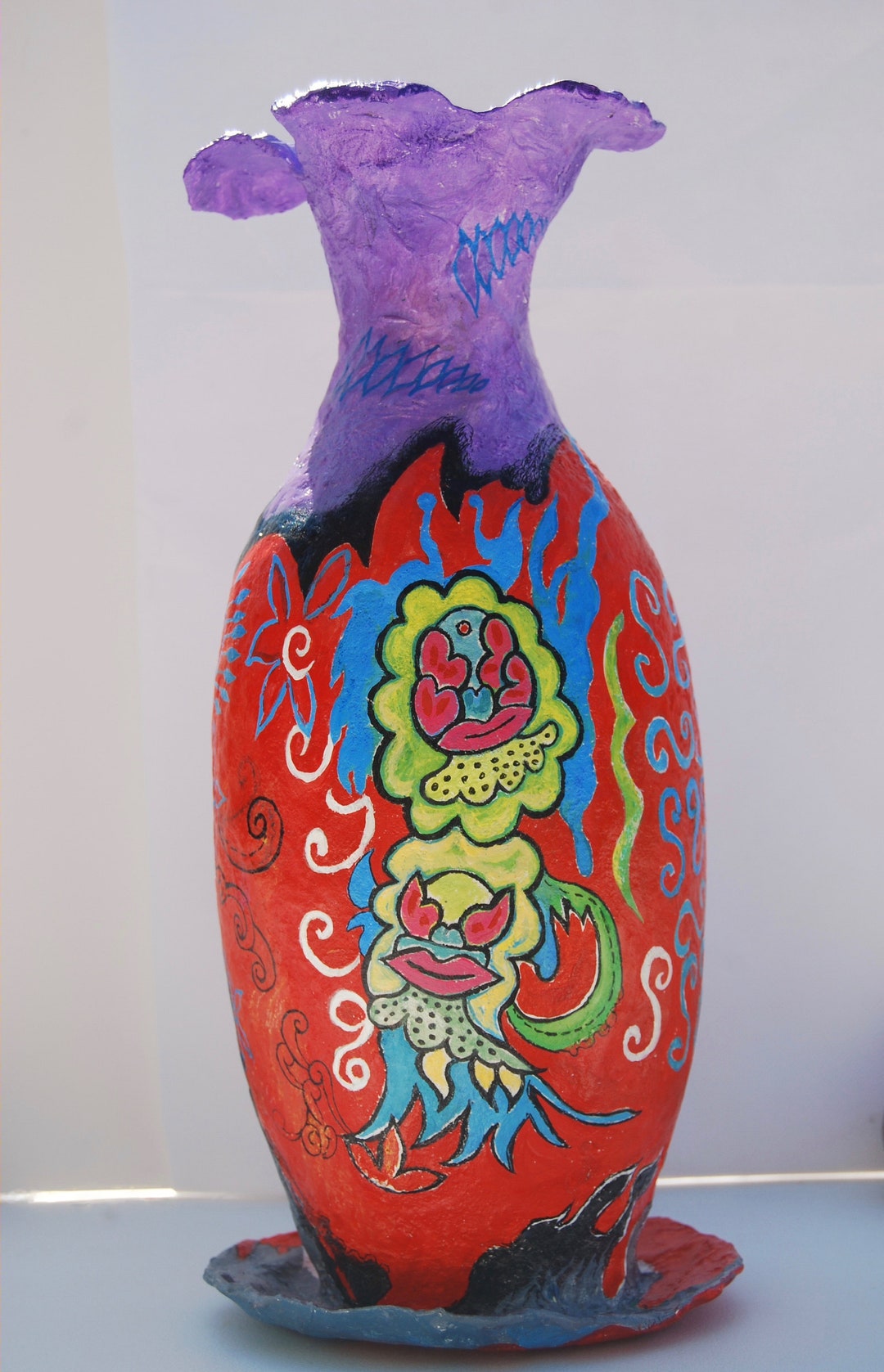 Paper Pulp Vase Euphorbia, 2023 One of a Kind Sculpture Artist Copy Etsy