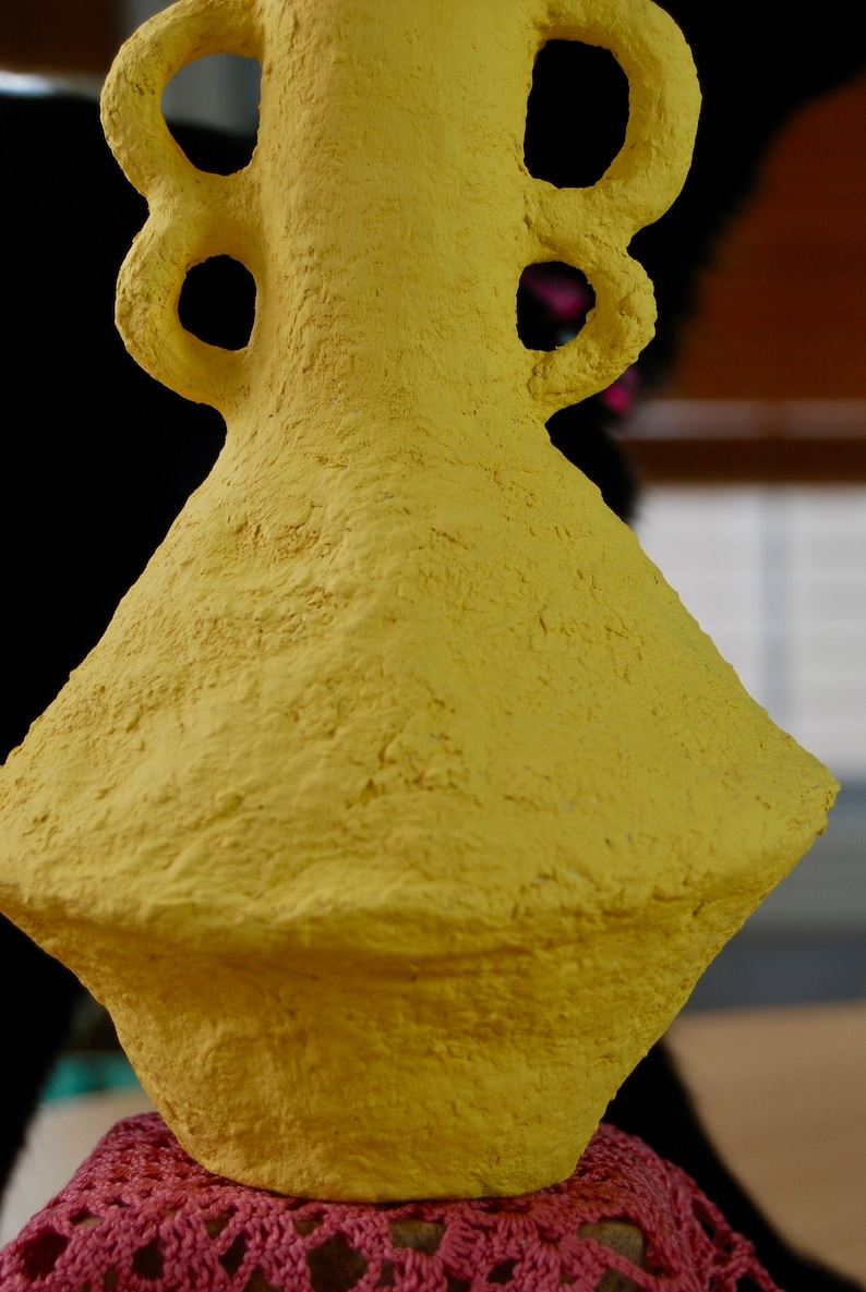 Paper Clay Vessel Bohemian Shaped Vase Wabi Sabi Etsy