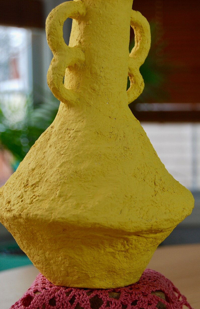 Paper Clay Vessel Bohemian Shaped Vase Wabi Sabi Etsy