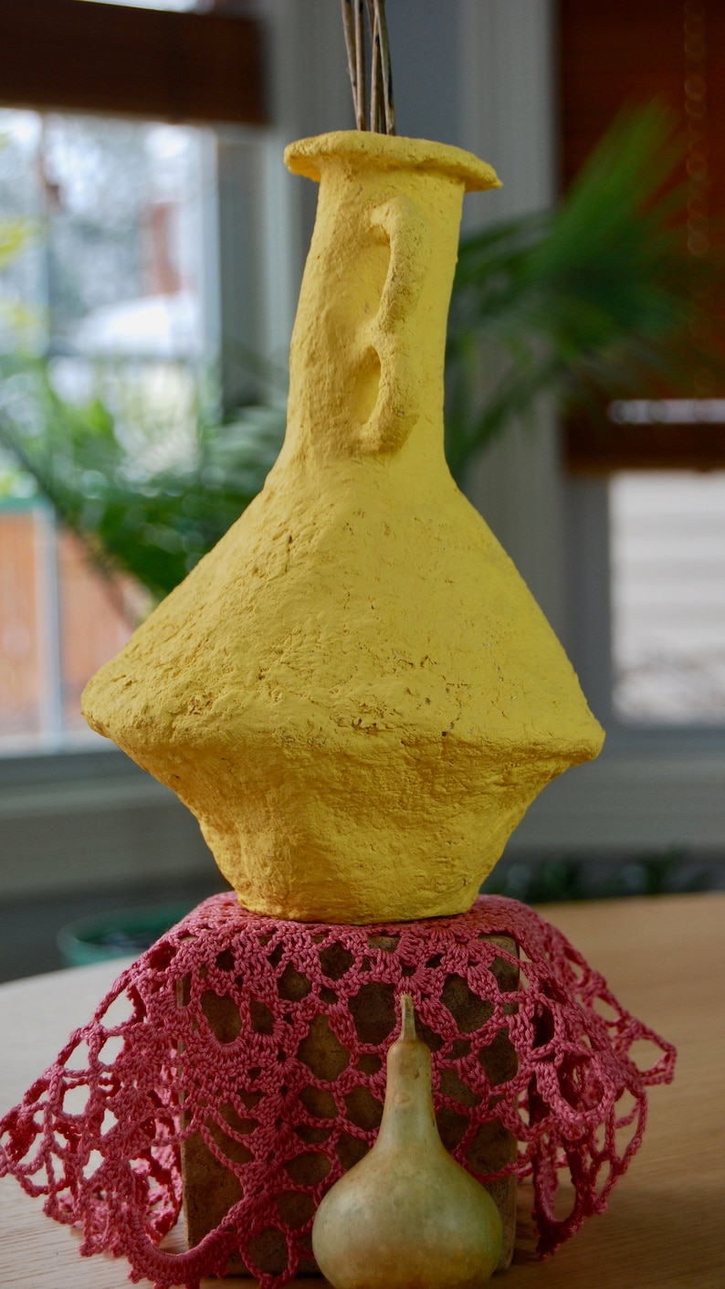 Paper Clay Vessel Bohemian Shaped Vase Wabi Sabi Etsy