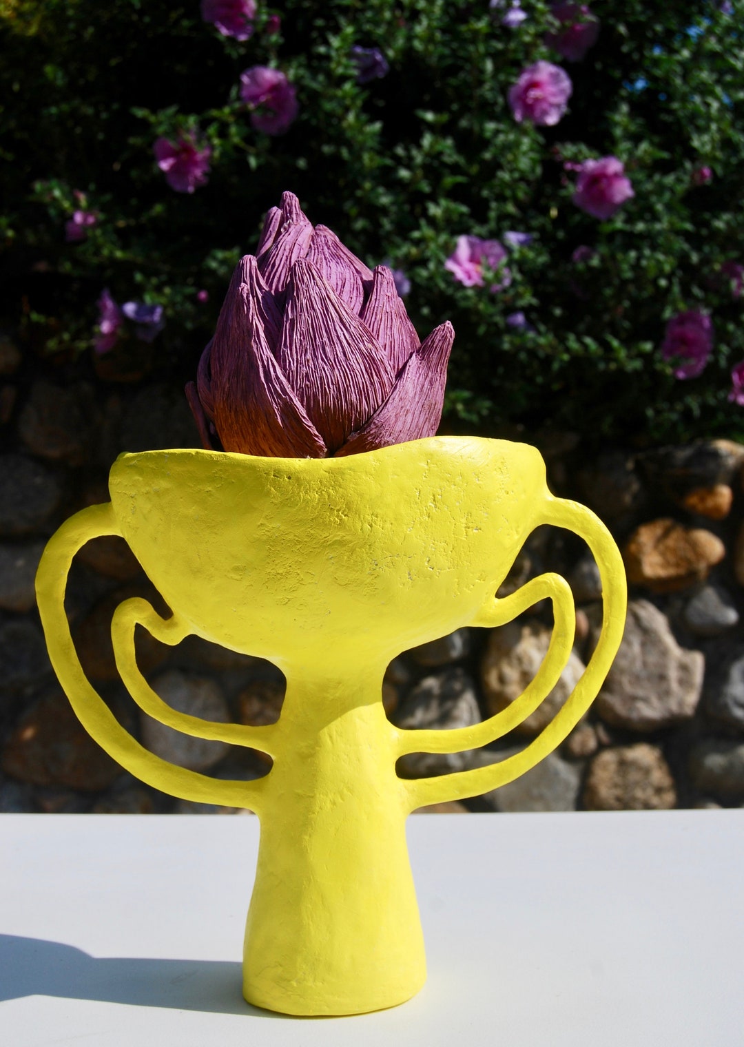Paper Pulp Vase Paper Mache Trophy Vasebohemian Decor Etsy