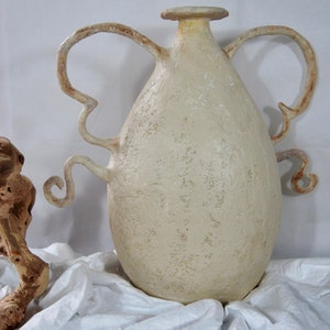 Paper Mache Large Vessel With Handles- Preorder- Sustainable Decor-Earth Vessel