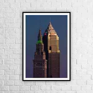 Downtown Cleveland Wall Art, Skyline Wall Art, Color Fine Art Photo, Cleveland Art Print, Ohio Travel Print, Cleveland Landmark