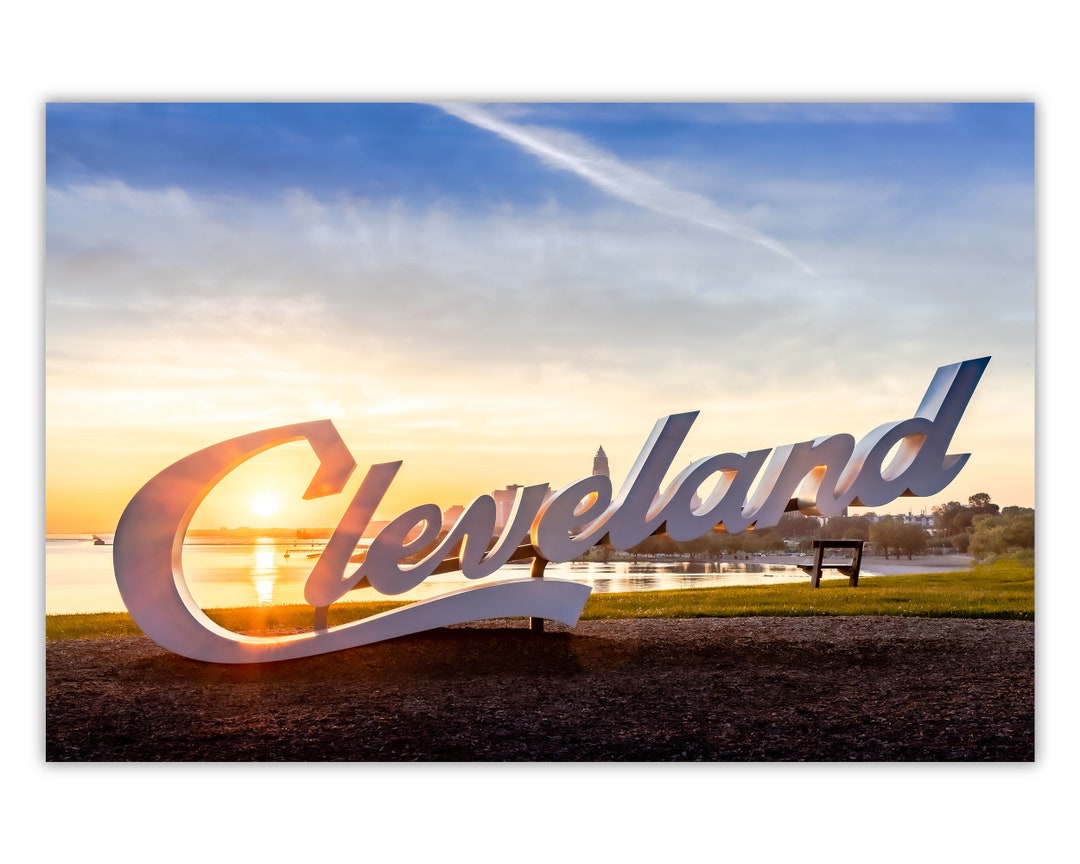 Cleveland Artwork, Cleveland Wall Art, Cleveland Script Sign, Cleveland
