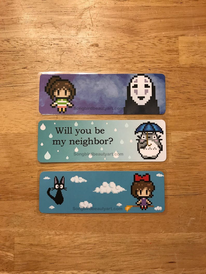 studio ghibli pixel art bookmarks fanart pixel art spirited etsy
