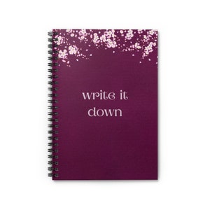 Plum with Cherry Blossoms &quot;write it down&quot; Spiral Notebook/Diary/Journal - Ruled Line