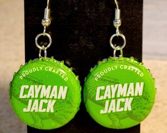 Cayman Jack *Green* bottle cap dangle earrings
