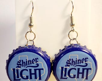 Pendientes colgantes con tapa de botella Shiner Bock Light