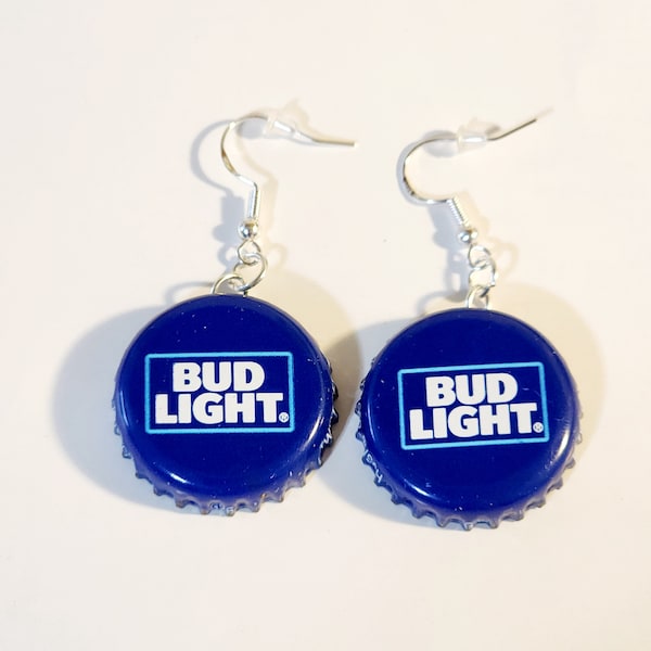 Bud Light bottle cap dangle earrings