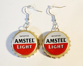 Pendientes colgantes con tapa de botella Amstel Light