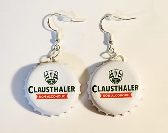 Clausthaler non alcoholic bottle cap dangle earrings