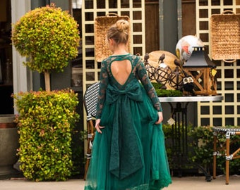 emerald green wedding dress